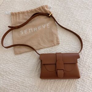 Senreve Aria Belt Bag Pebbled Leather 5-Way Convertible Handbag - chestnut NEW